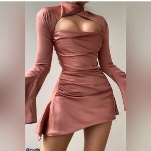 House of Cb Toira Rose Draped Corset Dress